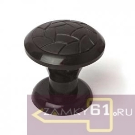 Ручка кнопка пластик (черная с узором, малая) Воронеж
