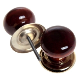 Ручка кнопка деревянная круглая (темно-коричневая)